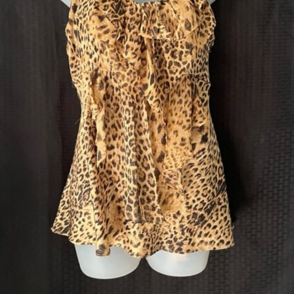 Forever 21 Plus Size ~ Sexy Spaghetti Straps Leopard Print Flowing Top - Picture 2 of 10